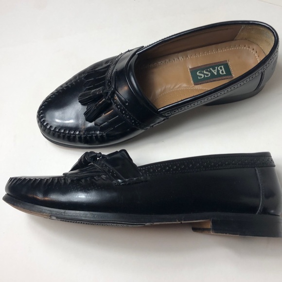 BASS Mens Black Leather Loafers Size 9.5D - Picture 3 of 3